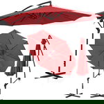Parasol ogrodowy na wysięgniku okrągły uchylny śr. 300 cm bordowy