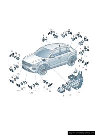 KOSZYK MOCOWANIE CZUJNIKA PDC PRZÓD PRAWY ZEWNĘTRZNY SKRAJNY VW T-ROC