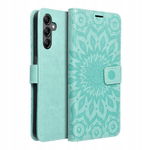 ETUI Z KLAPKĄ MANDALA do SAMSUNG GALAXY A14 STYLOWE ZIELONE + SZKŁO