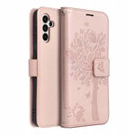 KABURA PORTFEL ETUI DO SAMSUNG A34 WZORY ZŁOTY JASNY RÓŻ + SZKŁO