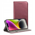 STYLOWE BURGUNDOWE BORDOWE ETUI Z KLAPKĄ SAMSUNG A35 5G + SZKŁO HARTOWANE