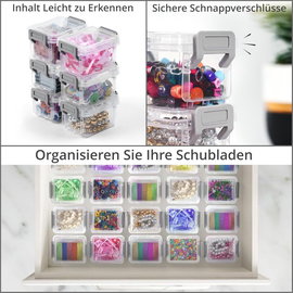 Pudełko, organizer plastikowy zamykany - 20 sztuk