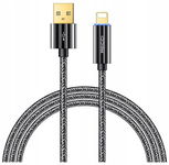 PODŚWIETLANY KABEL LIGHTNING 2.4A 1M WZMACNIANY OPLOT LED RECCI