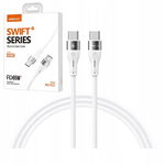 SZYBKI KABEL USB-C USB C 65W PD WZMACNIANY 1M ALUMINIOWE KOŃCÓWKI RECCI