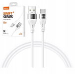 SZYBKI KABEL USB C USB-C 3A WZMACNIANY 1M ALUMINIOWE KOŃCÓWKI RECCI