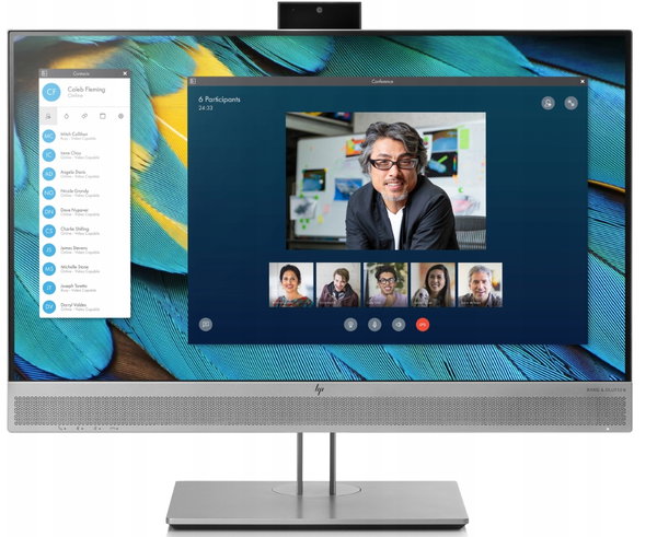 BEZRAMKOWY MONITOR HP E243m 23.8" 1920x1080 FHD KAMERKA+GŁOŚNIKI kl. B FOTO