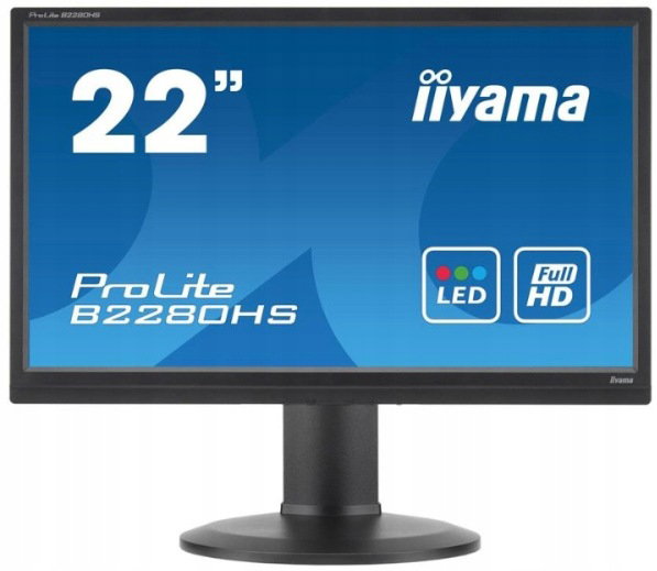 MONITOR IIYAMA B2280HS-B1DP 22" 1920x1080 TN DP DVI-D VGA GŁOŚNIKI klasa C