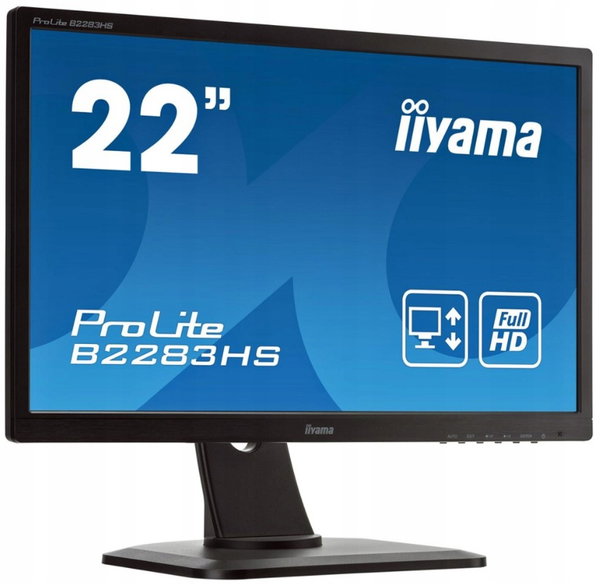 MONITOR IIYAMA B2283HS 22" TN 1920×1080 HDMI DVI-D VGA PIVOT GŁOŚNIKI kl. C