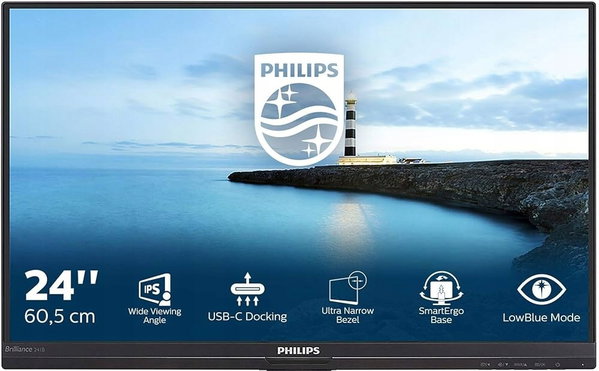 BEZ STOPY MONITOR GŁOŚNIKI PHILIPS 241B7QU 24" 1920x1080 HDMI Typ-C klasa B