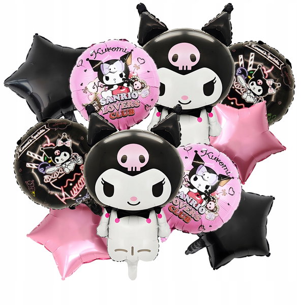 Urocze czarne balony z motywem magicznego kota - dekoracje urodzinowe
