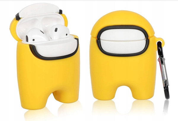 Etui silikonowe do apple airpods 1/2 among us żółte + karabińczyk