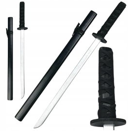 Drewniana katana miecz do zabawy treningu rekwizyt czarny 45cm