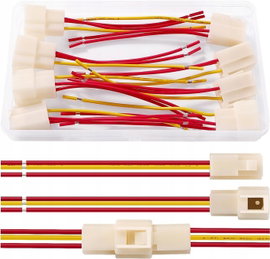 Złącza elektryczne 3 pin 6,3 mm męskie żeńskie 18awg 4 pary z przewodami