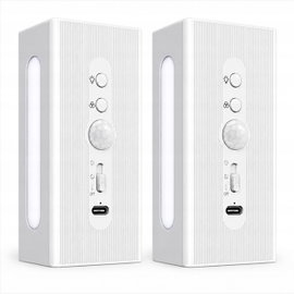 Lampka nocna led rgb czujnik ruchu usb-c magnetyczna ścienna 3 tryby 2 szt