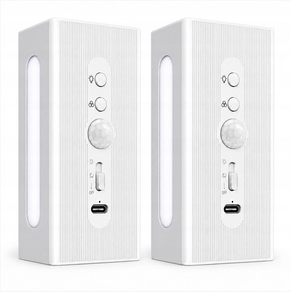 Lampka nocna led rgb czujnik ruchu usb-c magnetyczna ścienna 3 tryby 2 szt