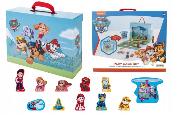 Psi patrol paw patrol - przenośna walizka zestaw do zabawy 12 elementów