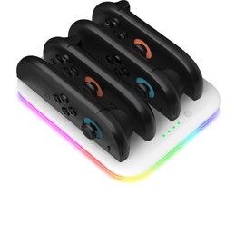 Stacja ładowarka 4x joy-con nintendo switch 2 rgb usb-c led biała