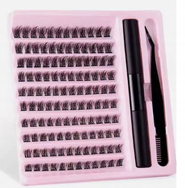 Rzęsy bondingowe kępki sztuczne zestaw bonding lash + akcesoria klej diy