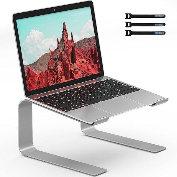 Bontec stojak pod laptopa 10-17,3” aluminiowy srebrny ergonomiczny