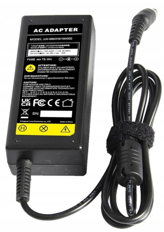 Zasilacz ładowarka 19v 3.16a 60w ys06-190316d
