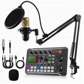 Zestaw sprzętu do podcastingu mikrofon bm-800 karta dźwiękowa f998 live