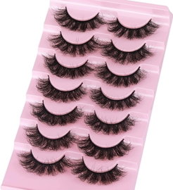 Sztuczne rzęsy 7 par 20mm 3d 5d gęste puszyste na pasku kocie oko faux mink