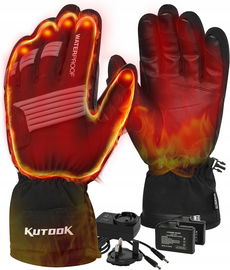KUTOOK Ogrzewane rękawiczki, natychmiast ogrzewane, ciepłe, wodoodporne