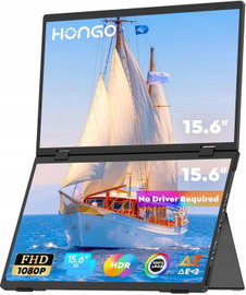 HONGO 15,6" przenośny podwójny monitor, FHD 1080P