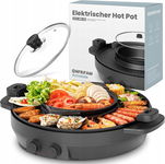 Kontaktowy grill elektryczny garnek 2000W 2 w 1 regulacja temp. HOT POT