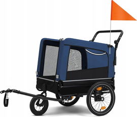 PRZYCZEPKA ROWEROWA DLA PSA 3w1, wózek dla psa do 40kg, NIEBIESKI