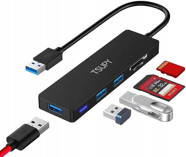 ADAPTER 5w1 - HUB MicroSD USB SD USB 3.0 TSUPY