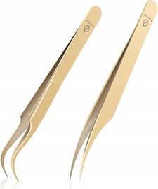 FERYES zestaw 2 szt profesjonalna pęseta do przedłużania rzęs, precyzyjna