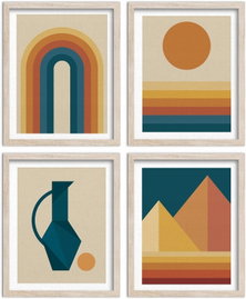 Zestaw 4 obrazy Putuo Decor obraz, plakat BOHO 25,4 x 20,3 cm, nieoprawione