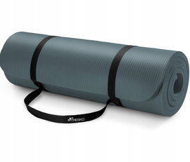 Mata do jogi Mata fitness Mata gimnastyczna Pilates niebieska 190x100x1,5cm