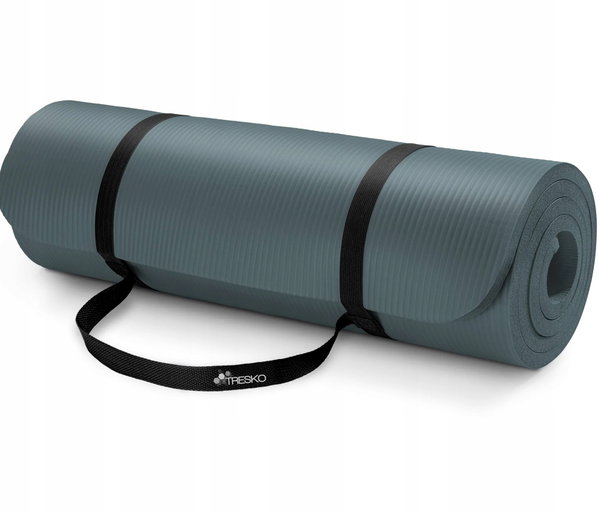 Mata do jogi Mata fitness Mata gimnastyczna Pilates niebieska 190x100x1,5cm