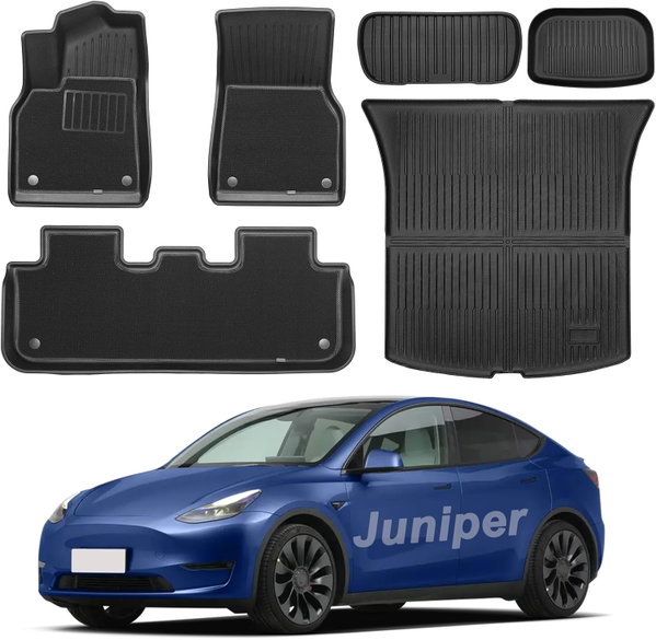 Zestaw 6 Mat, dywaniki, Pasują do Tesla Model Y Juniper 2025/2026  czarne