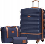Coolife Walizka twarda średnia ABS 38 l ZESTAW WALIZK+TORBA+KOSMETYCZKA