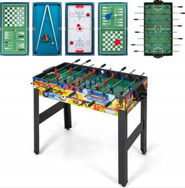 Stół do gier 12w1 gra stołowa z piłkarzykami cymbergajem bilardem ZESTAW