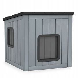 DOMEK BUDA DLA KOTA i psa Plastikowa budka dla psów z drzwiami zewnętrznymi