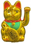 japoński kot maneki-neko chiński kot szczęścia 13 cm maneki cat złoty gold