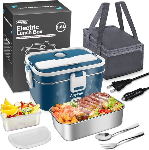 ELEKTRYCZNY LunchBOX 100W, 1,8L zestaw sztućce, pokrowiec