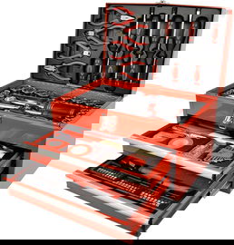 Profesjonalny zestaw narzędzi w metalowej skrzynce