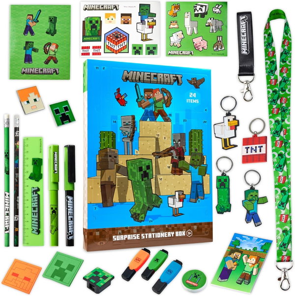 KALENDARZ ADWENTOWY MINECRAFT AKCESORIA ZABAWKI NAKLEJKI DLA DZIECI