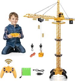 MEGA ŻURAW Zdalnie Sterowany Budowlany XXL 128cm WYSOKOŚCI + PILOT BEZPRZEW
