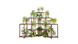 DREWNIANY KWIETNIK STOJĄCY MODUŁOWY REGAŁ NA KWIATY 5 POZIOMÓW LOFT BOHO