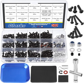 Zestaw 502 śrub RC M2 M3 M4, nakrętki, tacka magnetyczna, klucz