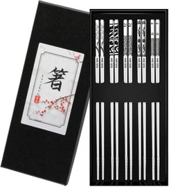 Pałeczki metalowe stal nierdzewna 304 zestaw 5 szt. 23,5 cm do sushi