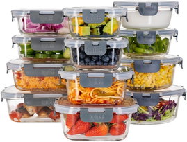 Igluu Meal Prep pojemniki szklane 12 szt. 320 ml–1 l, hermetyczne