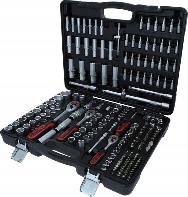 ZESTAW KLUCZY NASADOWYCH KS TOOLS 195 ELEMENTÓW 1/4 3/8 1/2 W WALIZCE