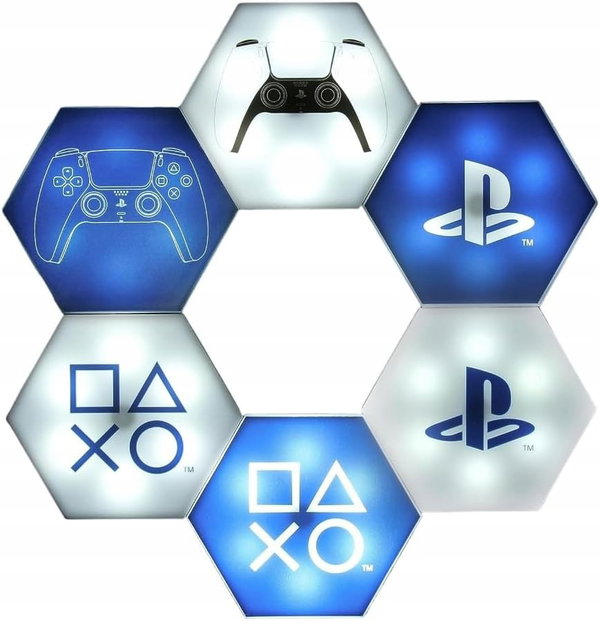 PALADONE PLAYSTATION HEX LAMPY LED 6 PANELI ŚCIENNYCH Z PILOTEM